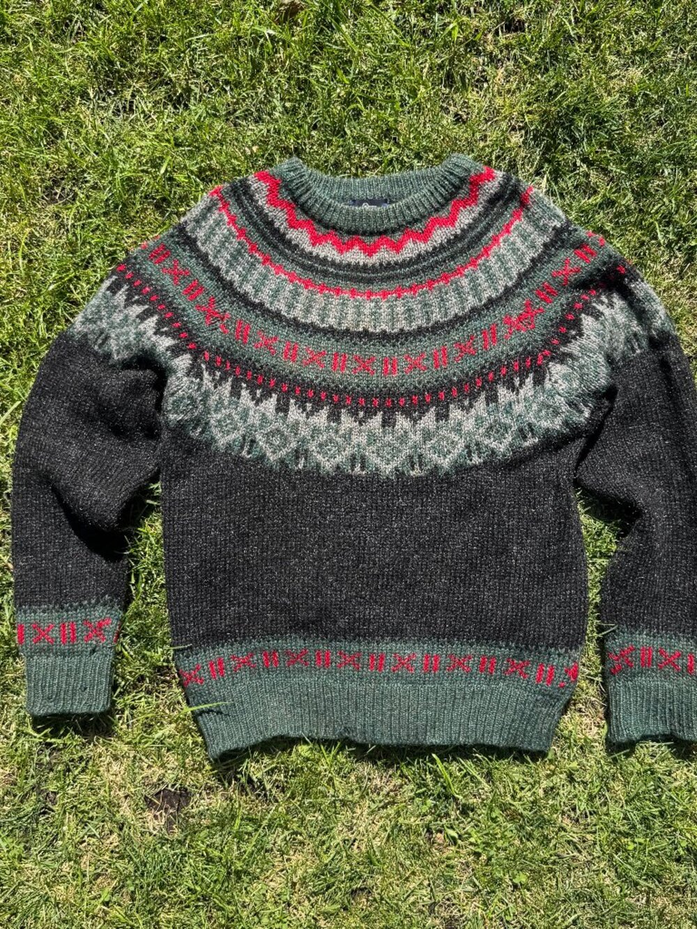 Woolrich - Vintage Fair Isle Yoke Sweater (Men's) - Gray/Green/Red